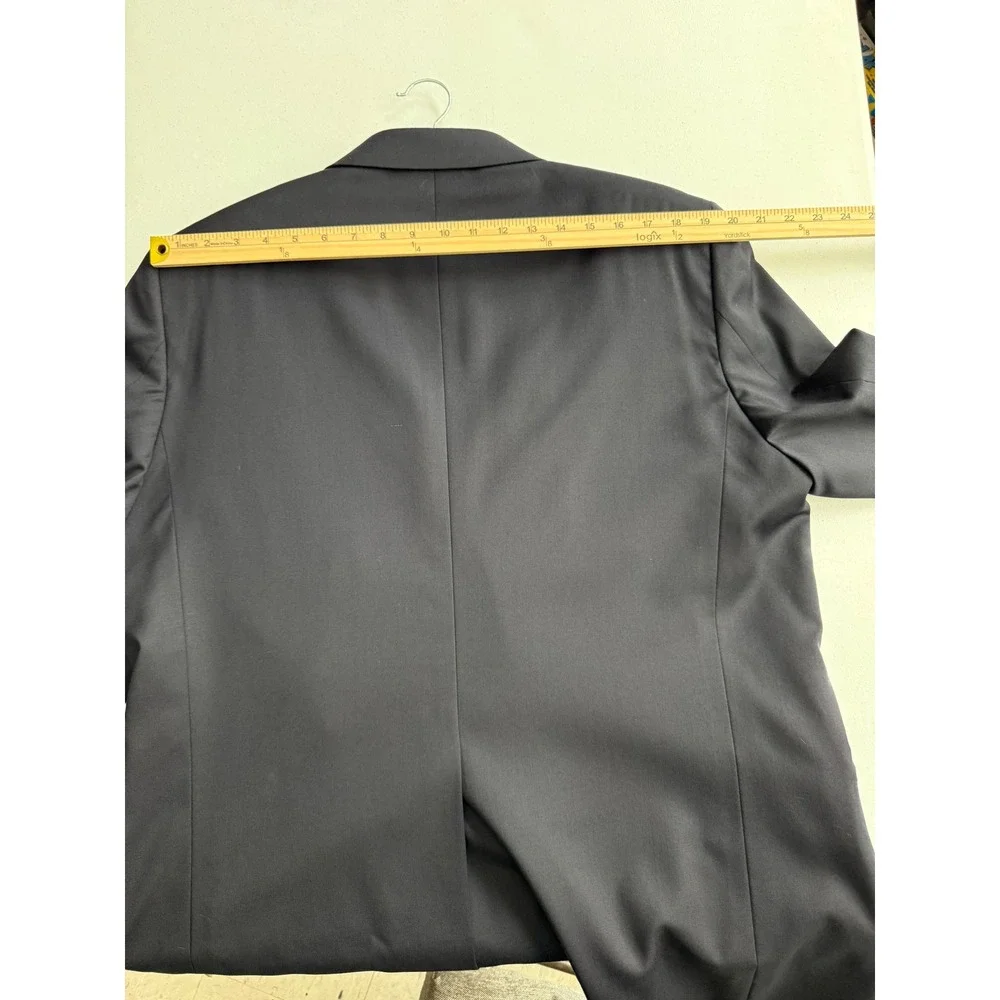 Miltons The Store For Men Navy Blue 100% Wool Blazer Gold Crest Buttons 44R